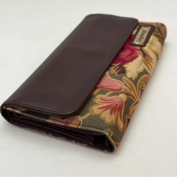 Longaberger Brown and Floral Women's Wallet - Picture 3 of 8